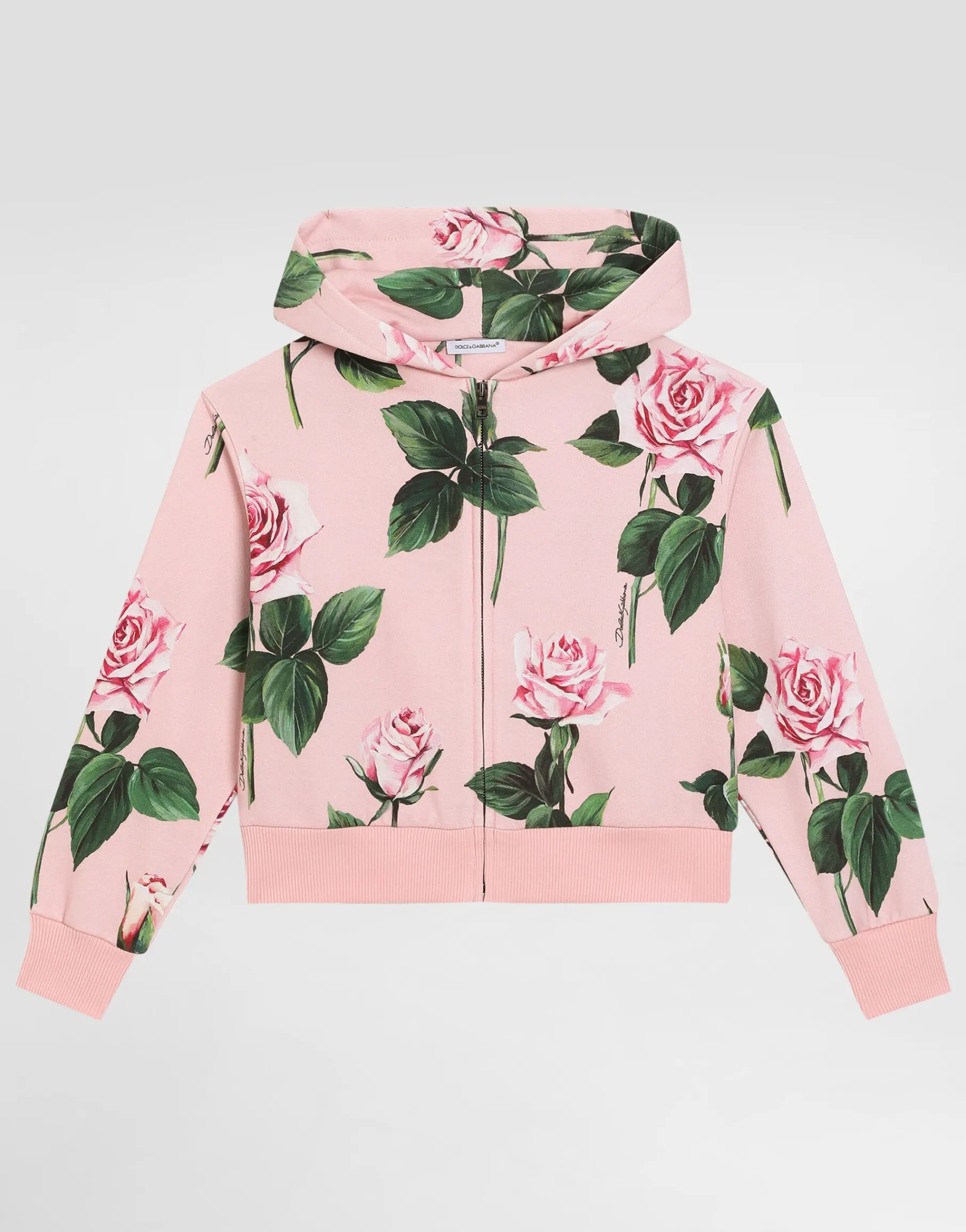 Hoodie with rose print