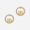 Hoop earrings with DG logo and rhinestones