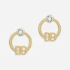 Hoop earrings with DG logo and rhinestones