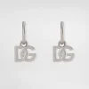 Hoop earrings with DG logo pendants