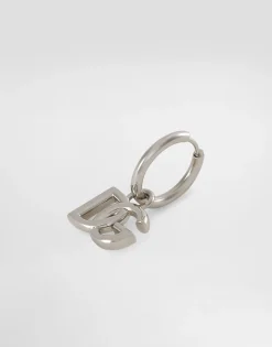 Hoop earrings with DG logo pendants