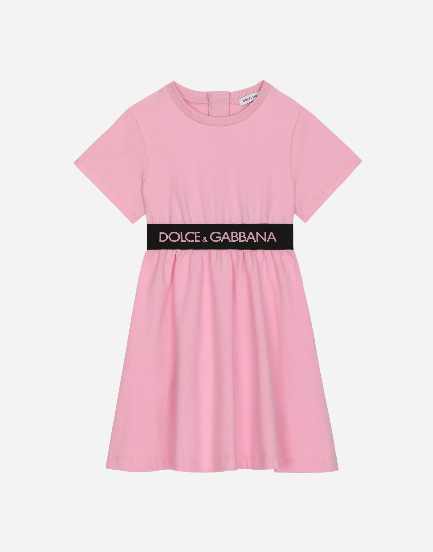 Interlock dress with branded elastic