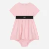 Interlock dress with branded elastic