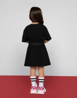 Interlock dress with branded elastic