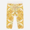 Interlock leggings with yellow majolica print