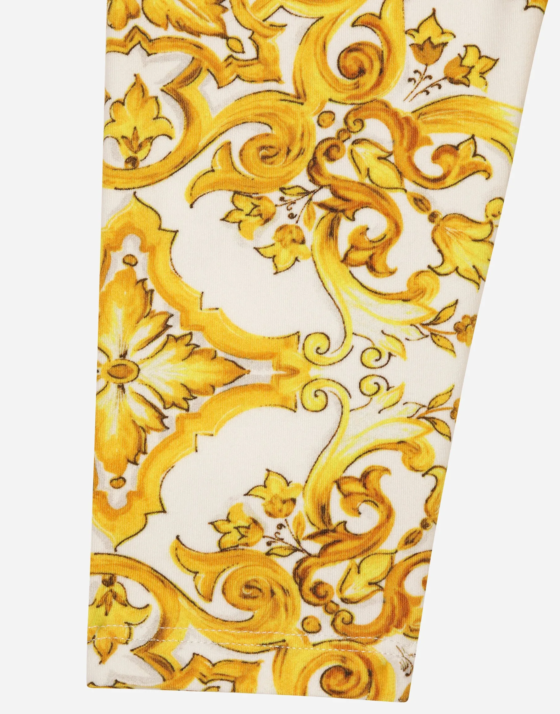 Interlock leggings with yellow majolica print