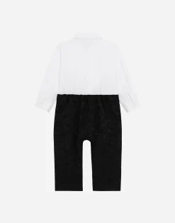 Jacquard and cotton tuxedo onesie