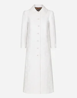 Jacquard coat with all-over DG logo