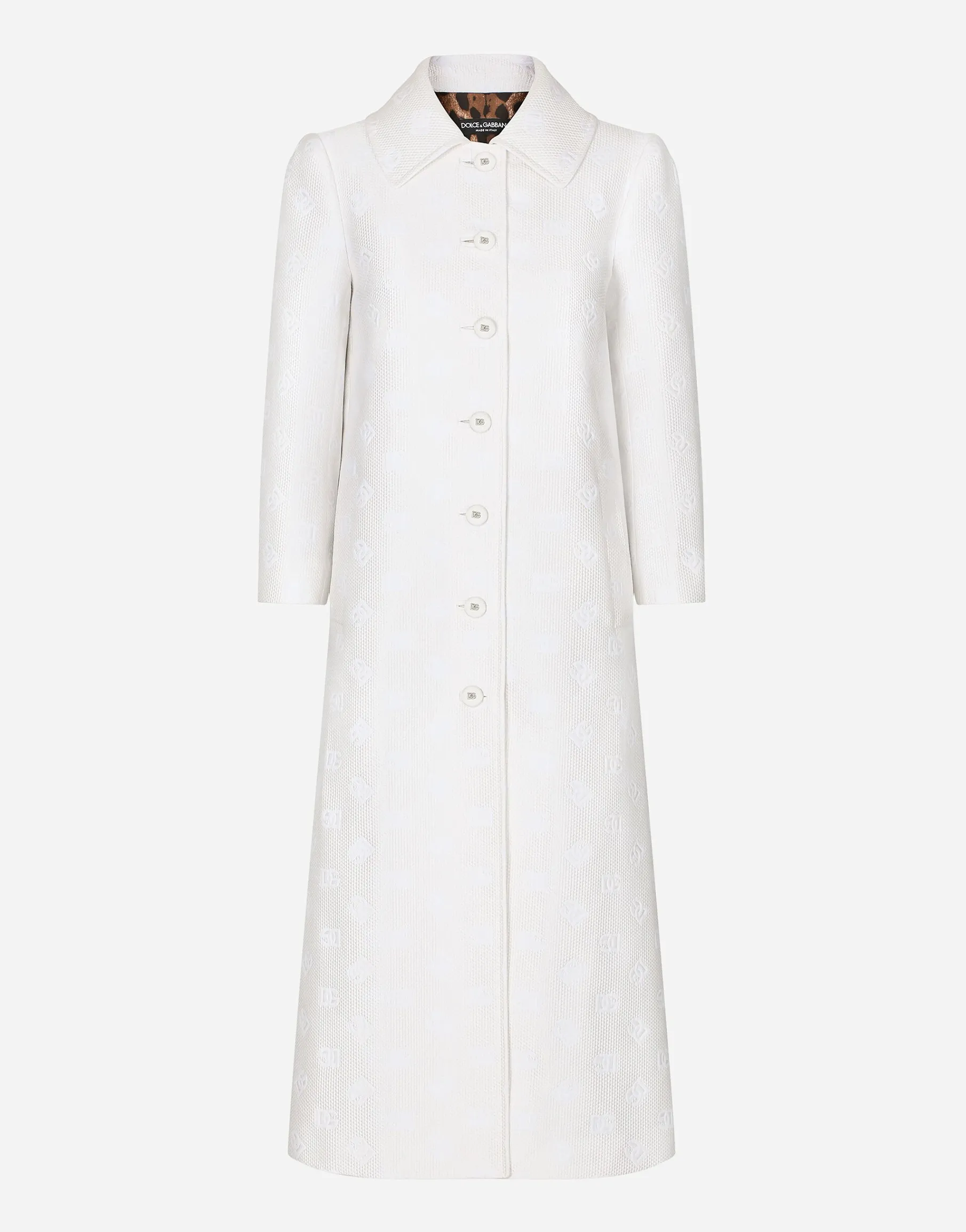 Jacquard coat with all-over DG logo