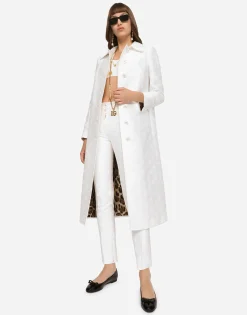 Jacquard coat with all-over DG logo