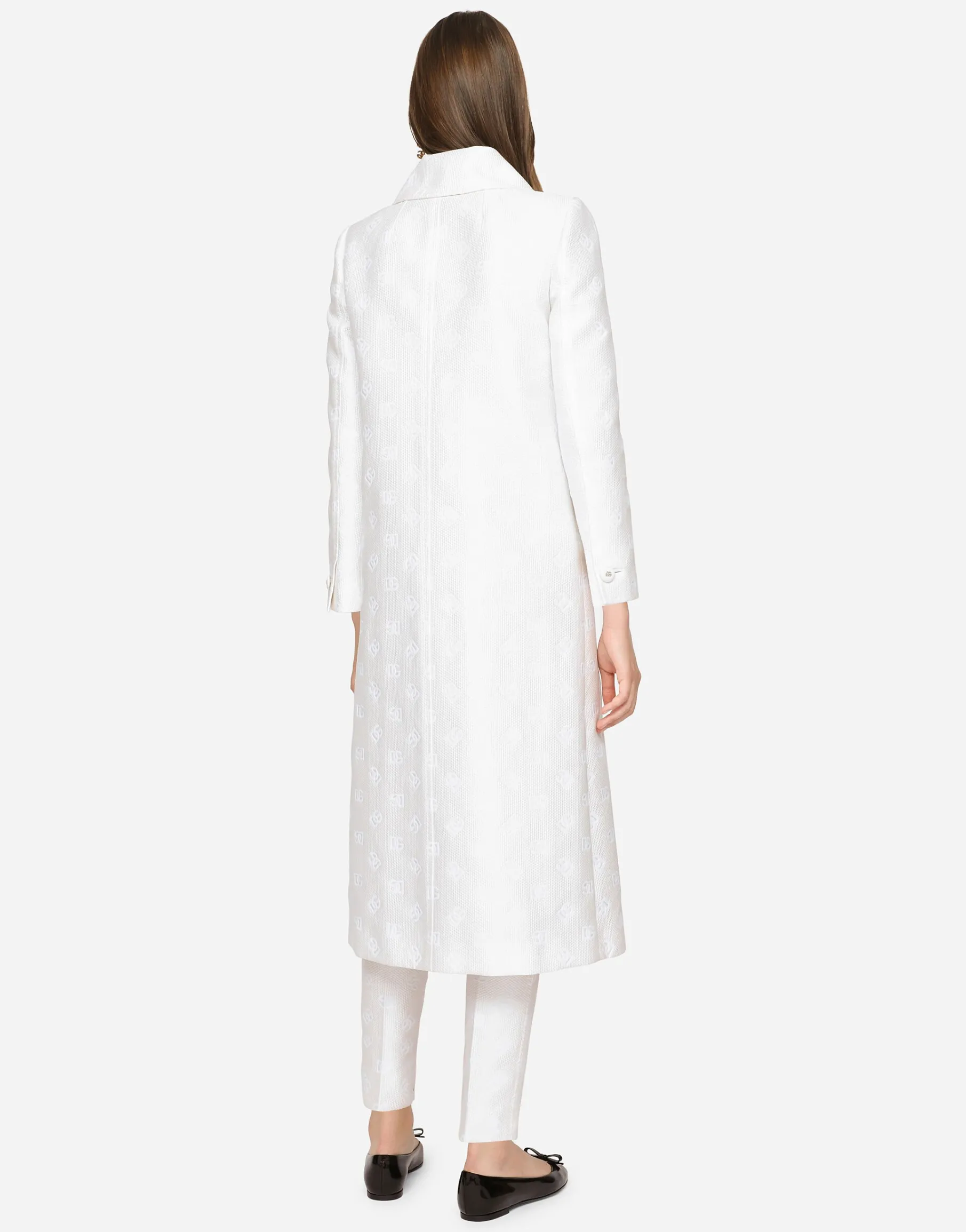 Jacquard coat with all-over DG logo