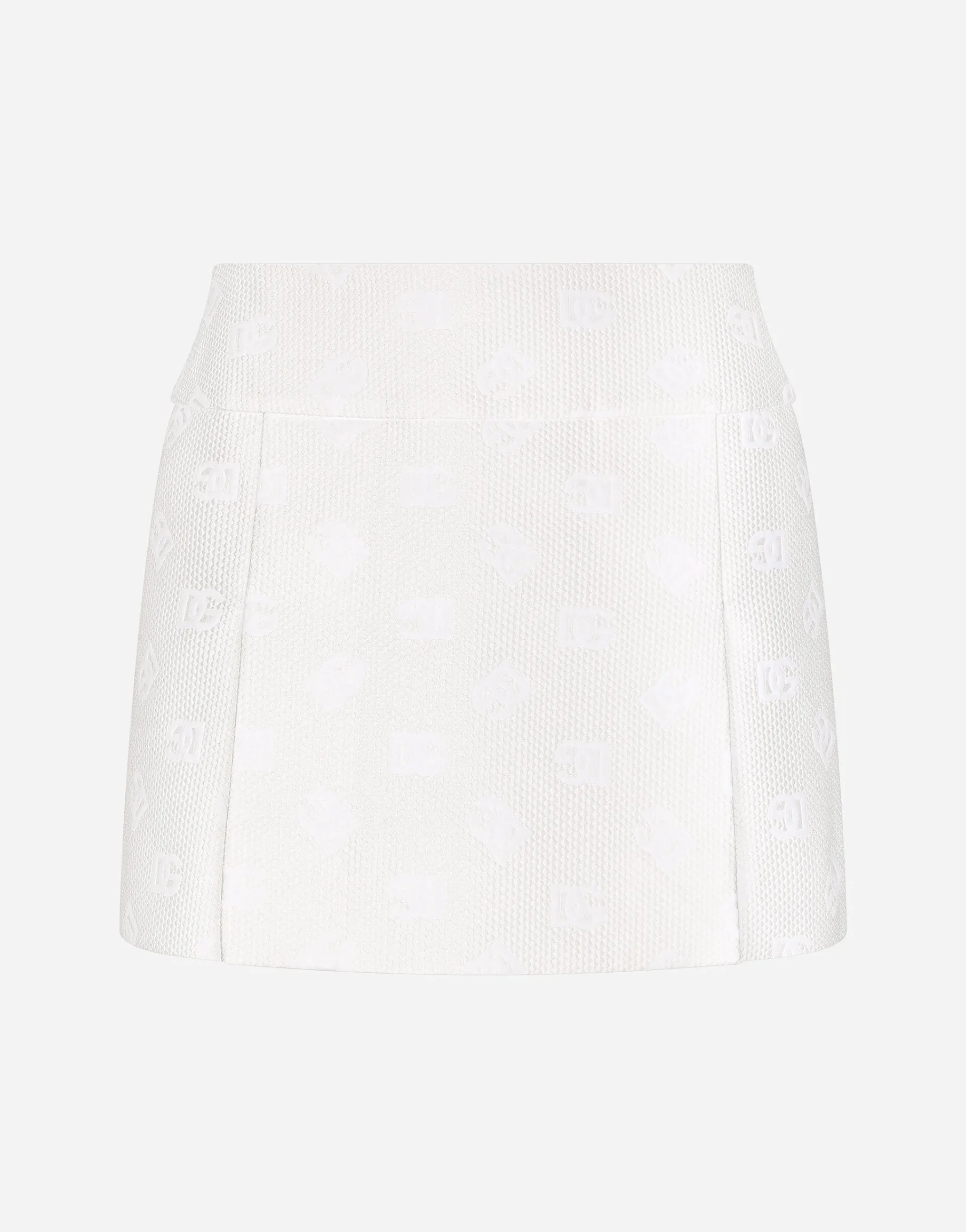 Jacquard miniskirt with all-over DG logo