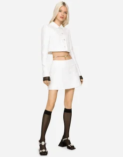 Jacquard miniskirt with all-over DG logo
