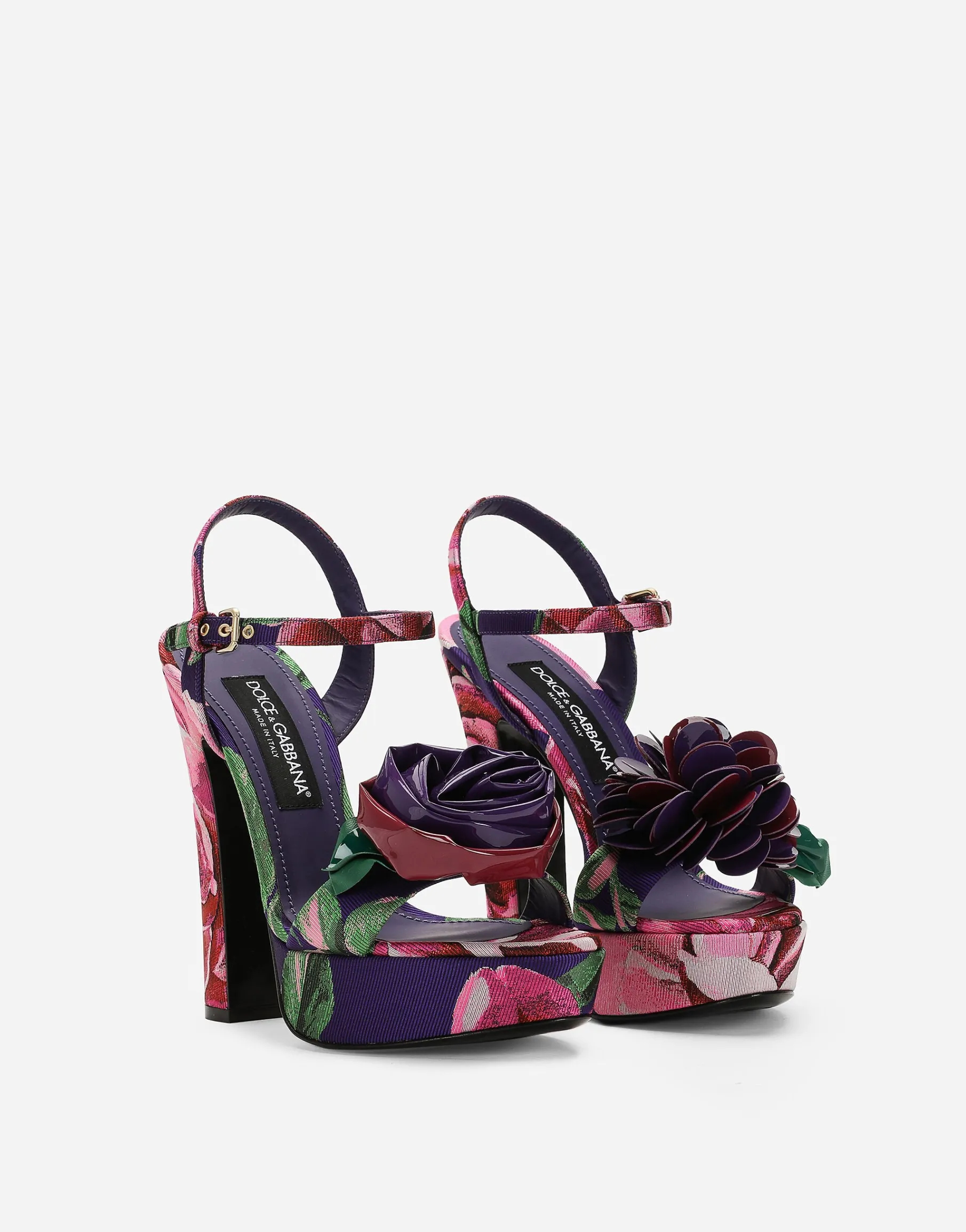 Jacquard platform sandals