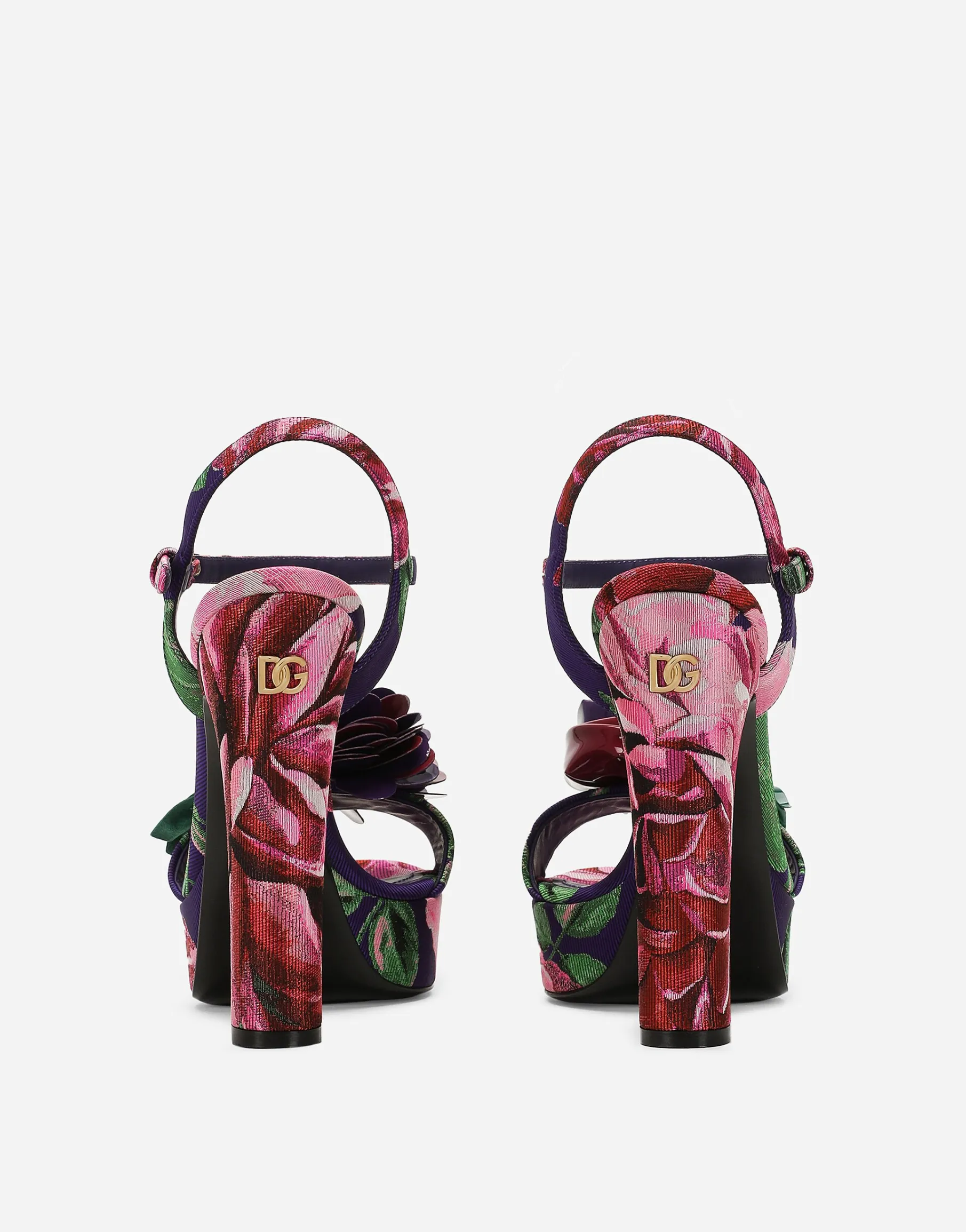 Jacquard platform sandals