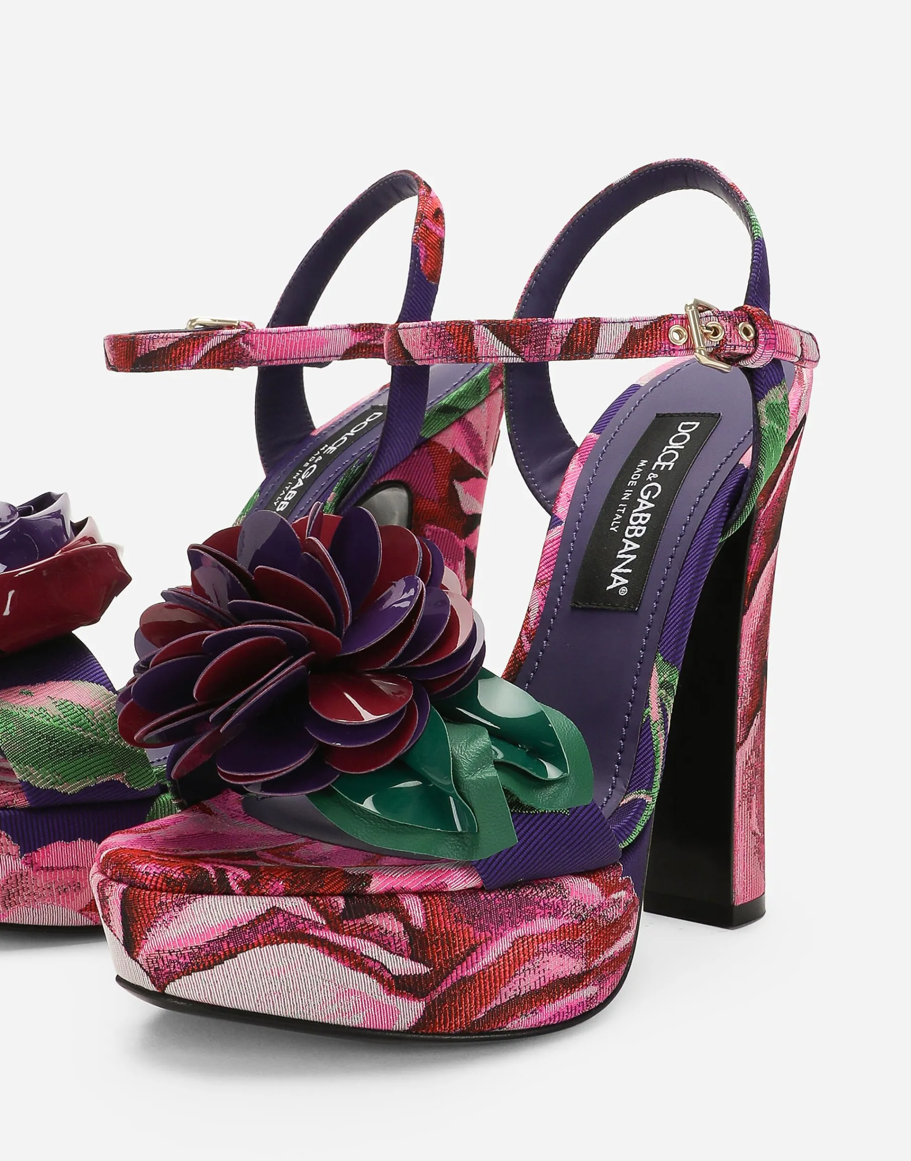 Jacquard platform sandals