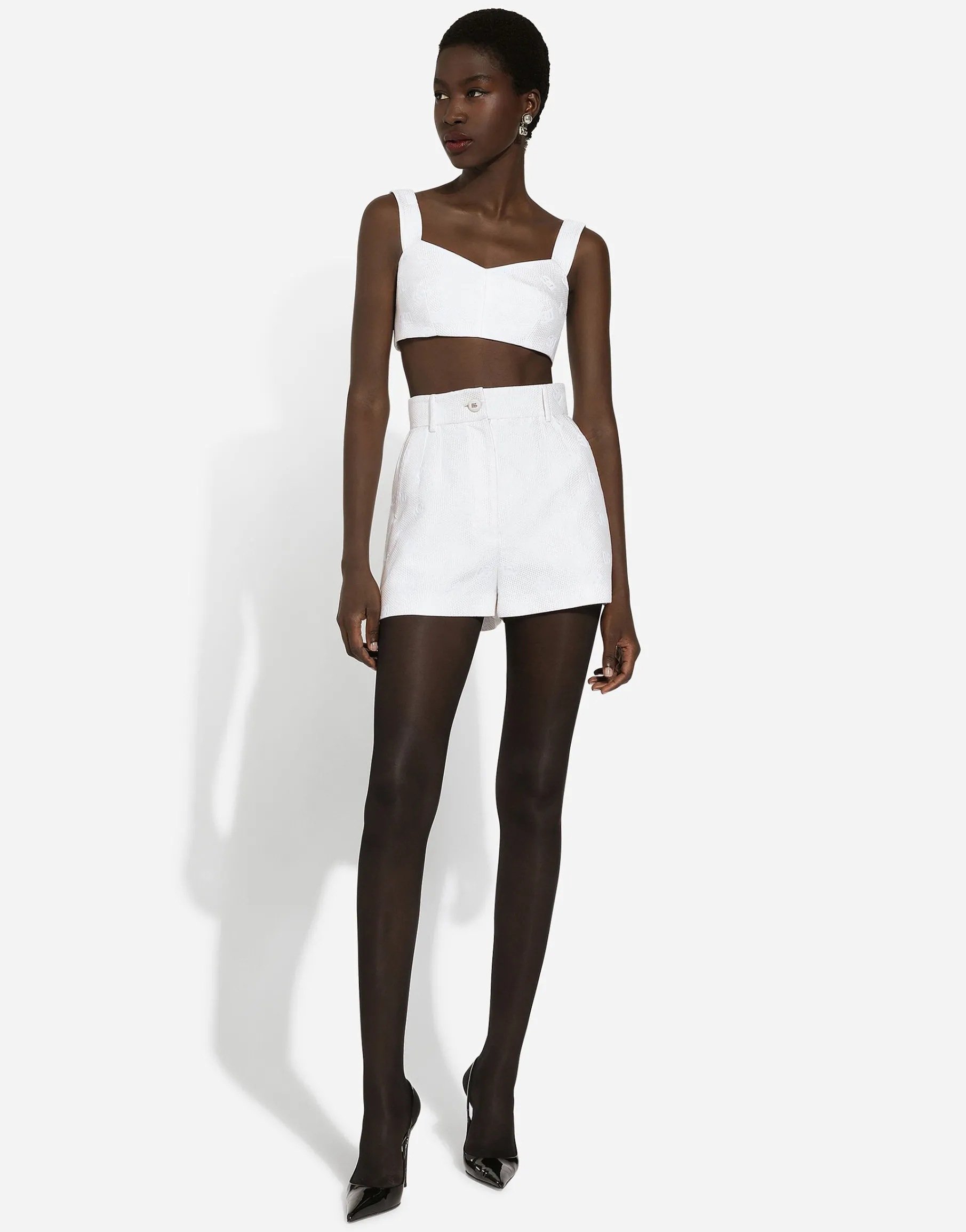 Jacquard shorts with all-over DG logo