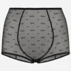 Jacquard tulle high-waisted panties