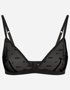 Jacquard tulle triangle bra