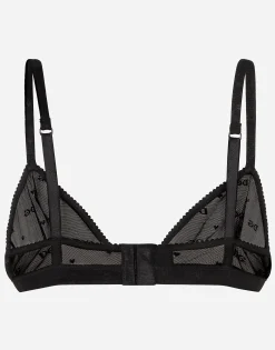 Jacquard tulle triangle bra