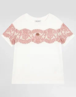 Jersey and lace T-shirt
