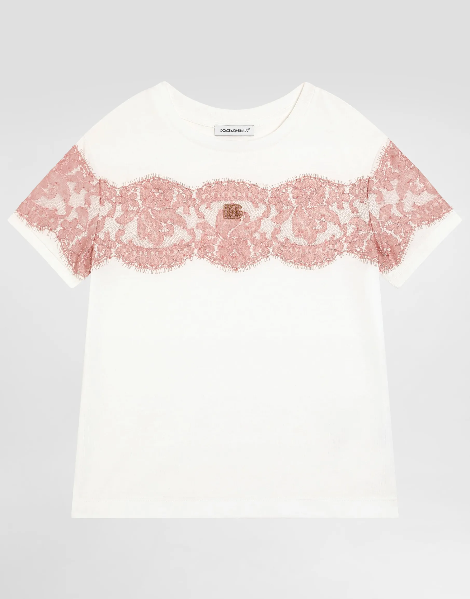 Jersey and lace T-shirt