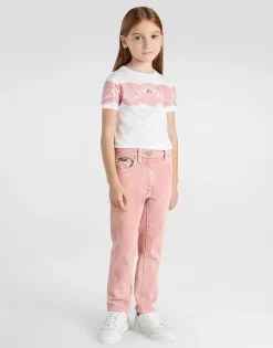 Jersey and lace T-shirt