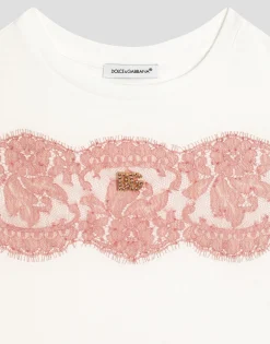 Jersey and lace T-shirt