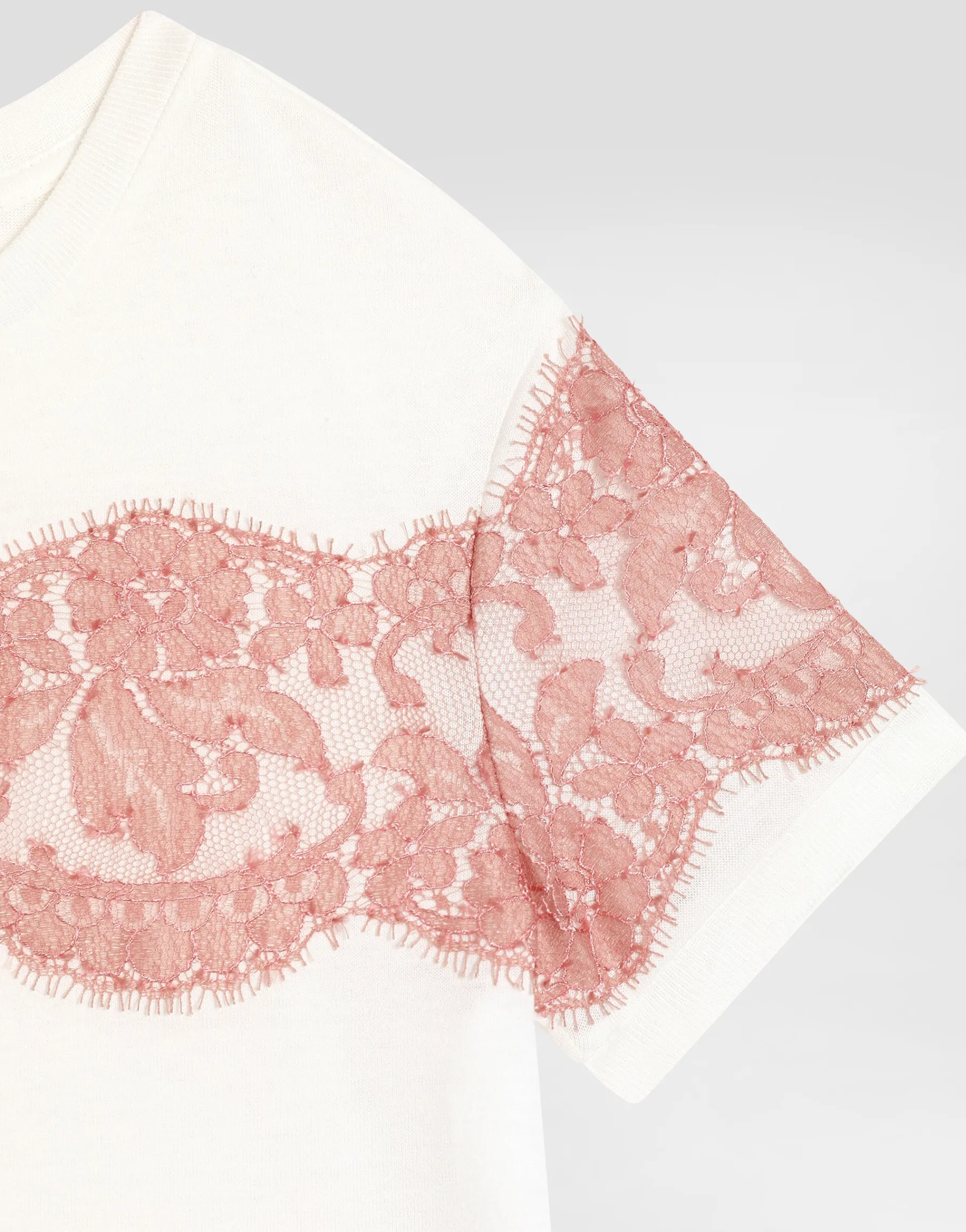 Jersey and lace T-shirt