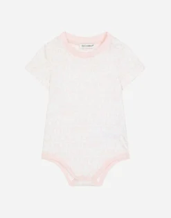 Jersey babygrow with all-over logo print