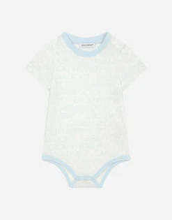 Jersey babygrow with all-over logo print