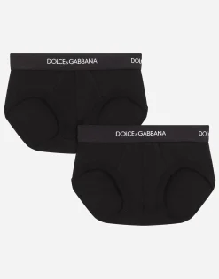 Jersey briefs two-pack with branded elastic