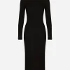 Jersey calf-length dress with DG logo details