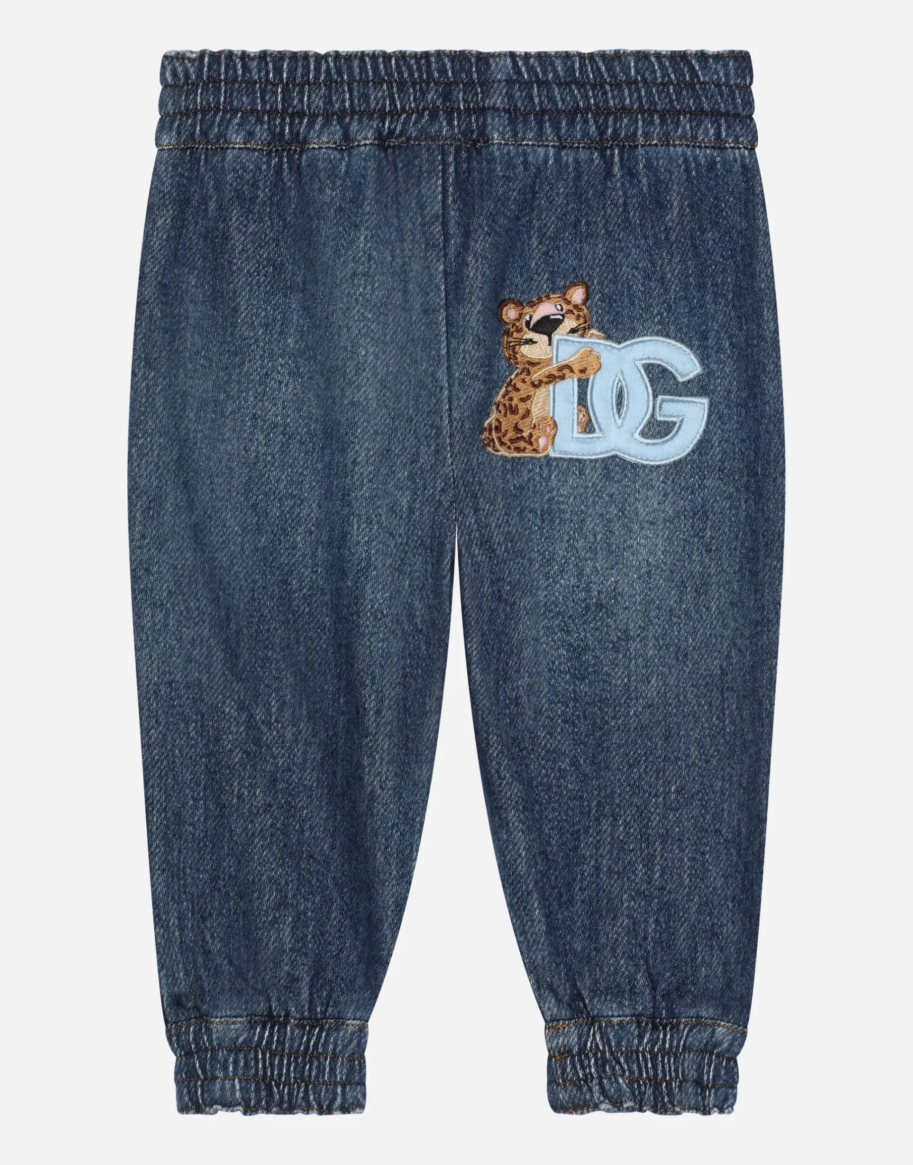 Jersey denim jogging pants with DG logo