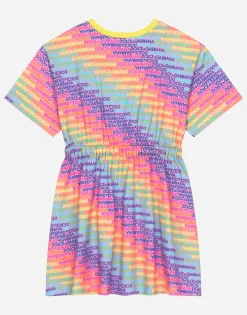 Jersey dress with all-over logo print