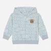 Jersey hoodie all-over logo print and patch