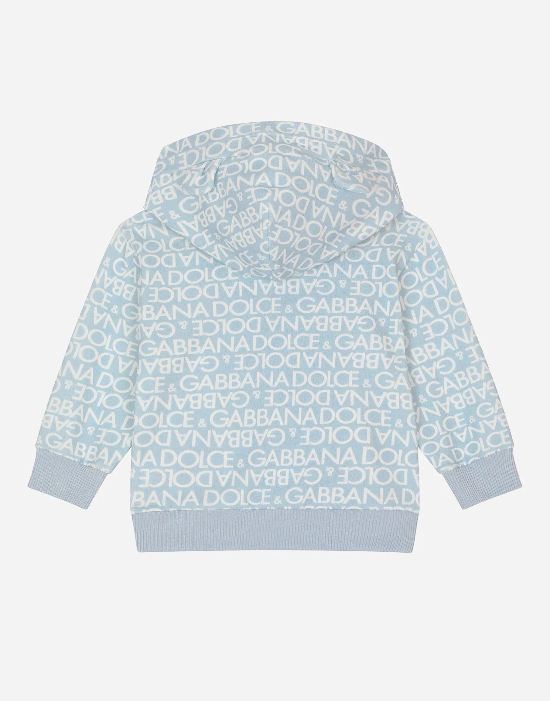 Jersey hoodie all-over logo print and patch