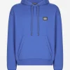 Jersey hoodie with branded tag