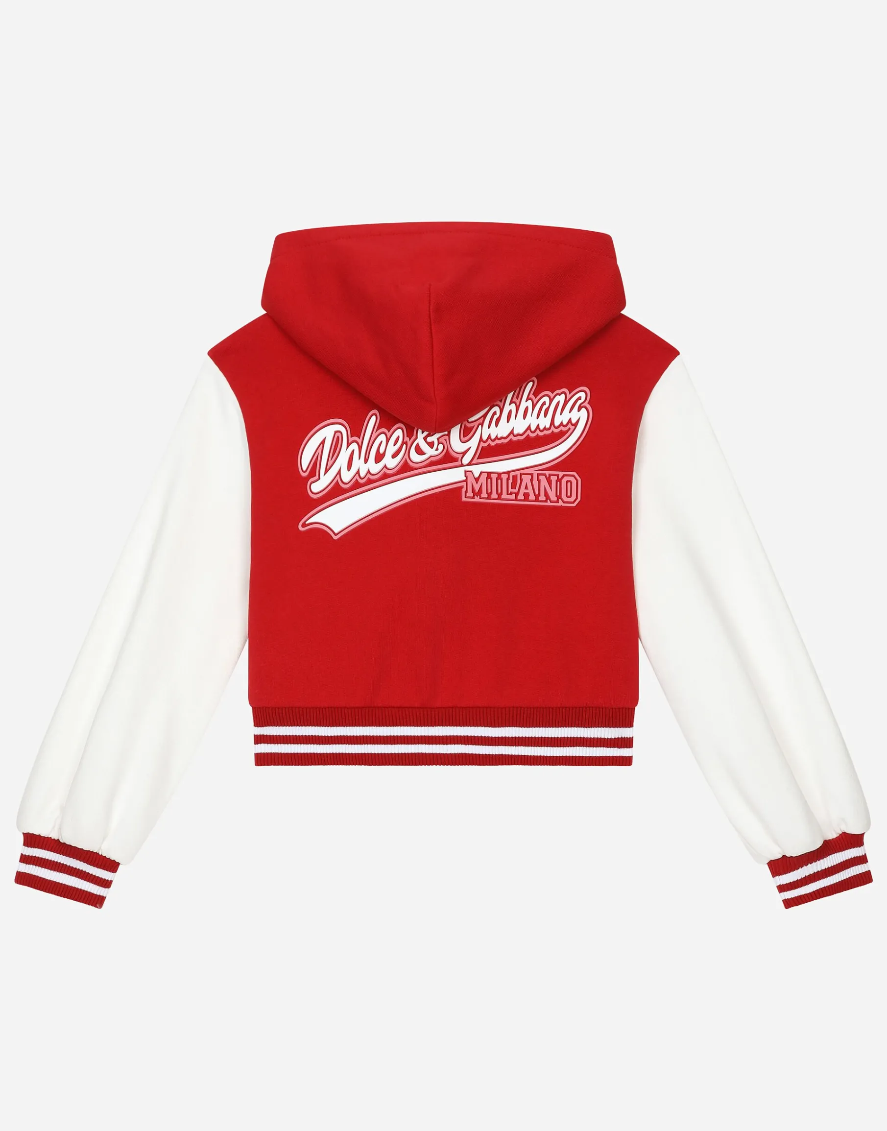 Jersey hoodie with branded tag and Dolce&Gabbana logo