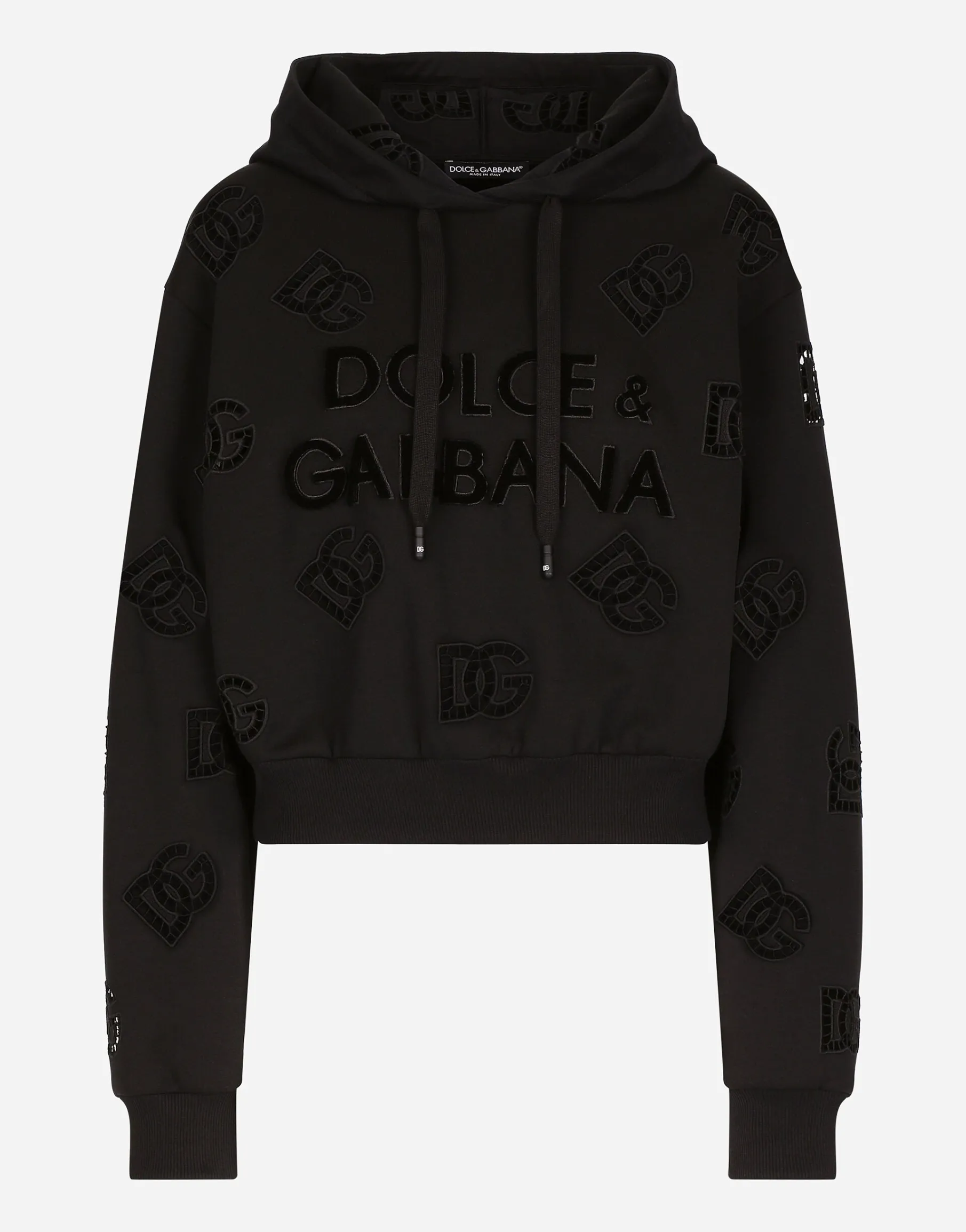Jersey hoodie with cut-out and DG logo