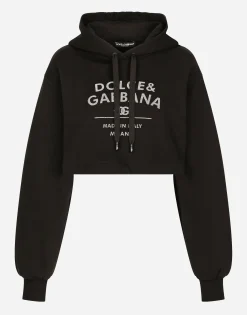 Jersey hoodie with Dolce&Gabbana logo lettering