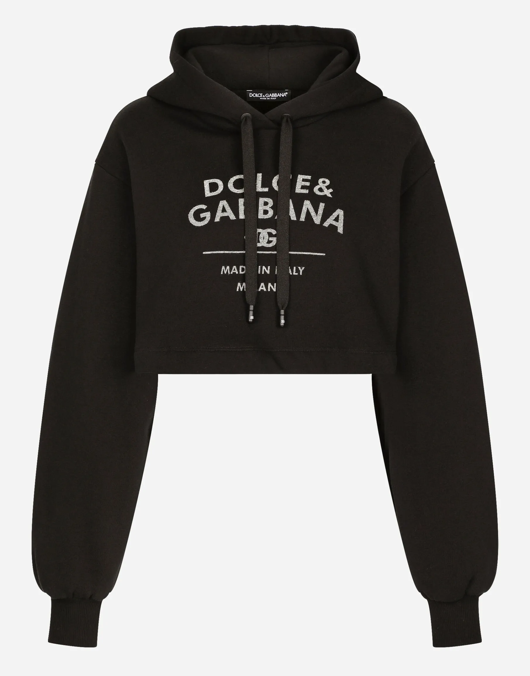 Jersey hoodie with Dolce&Gabbana logo lettering