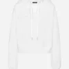 Jersey hoodie with embossed logo