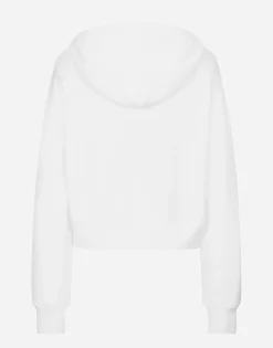 Jersey hoodie with embossed logo
