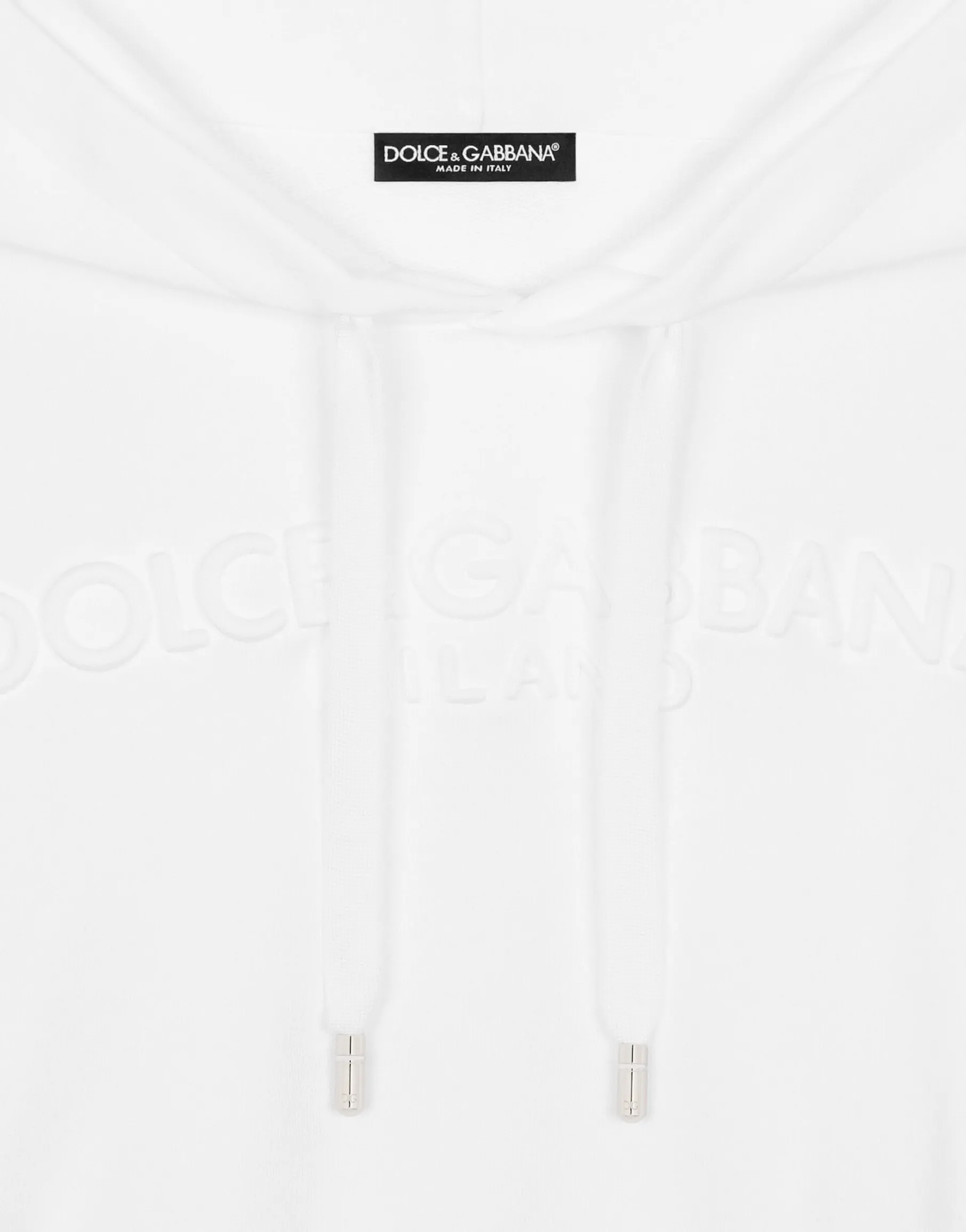Jersey hoodie with embossed logo
