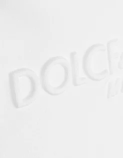 Jersey hoodie with embossed logo