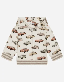 Jersey hoodie with print