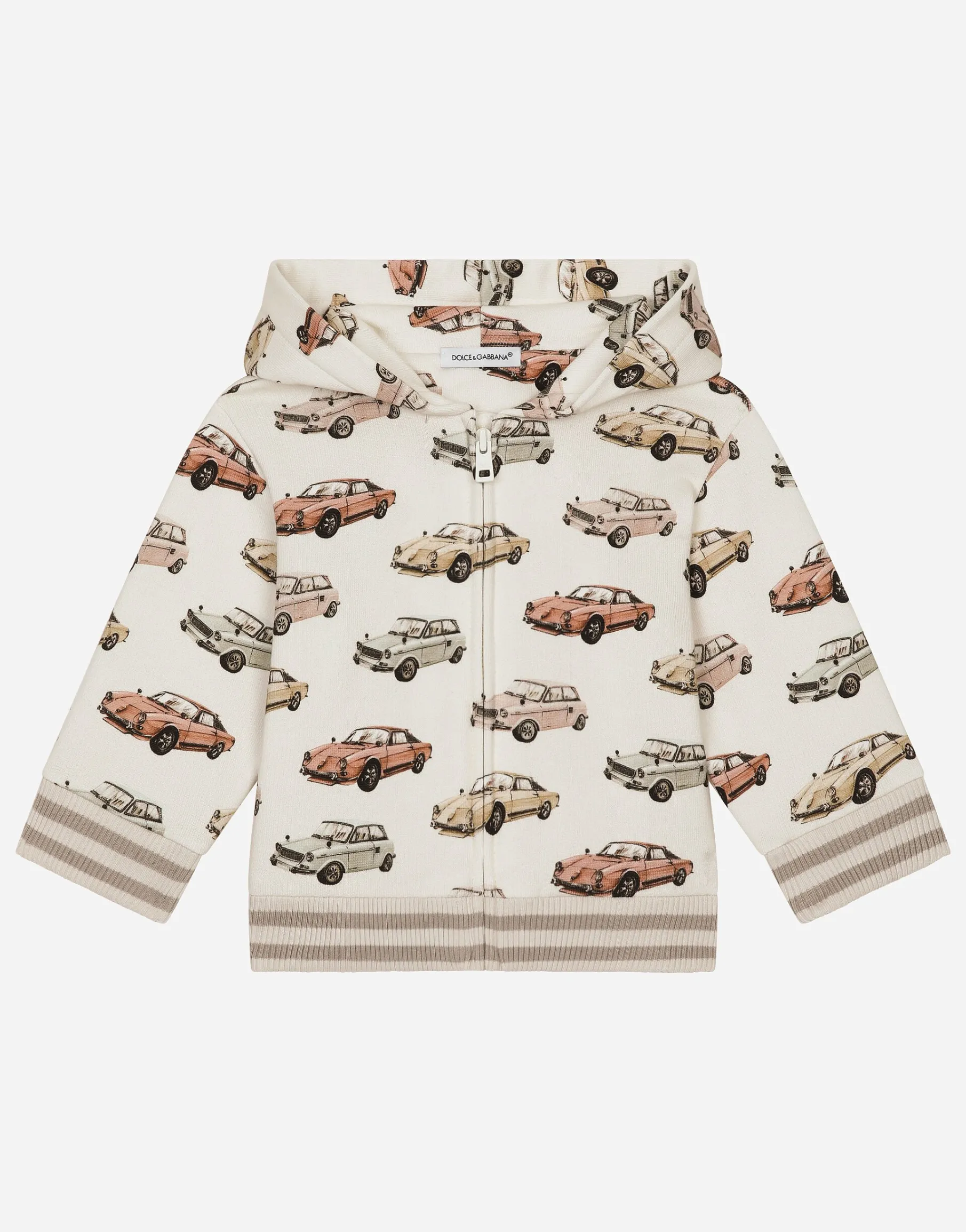 Jersey hoodie with print