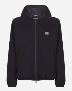 Jersey jacket with hood