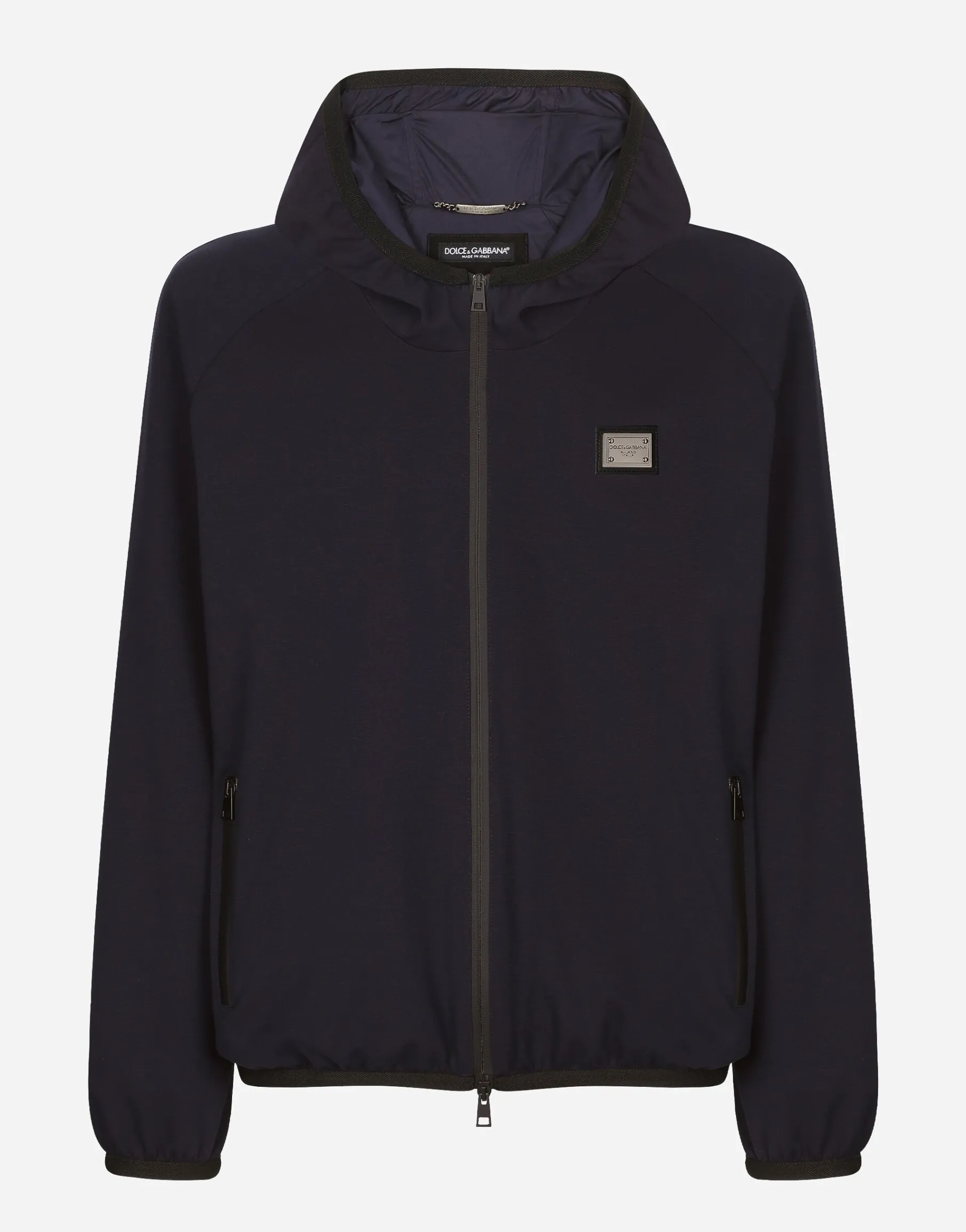 Jersey jacket with hood